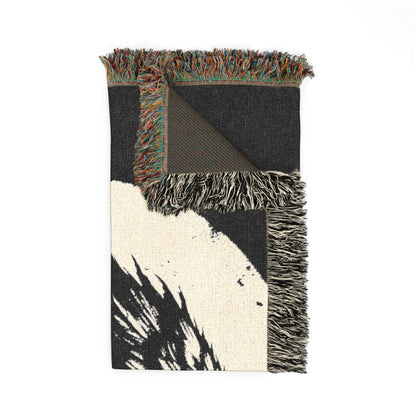 Raven Moon Woven Blanket — Gothic Crow Throw for Cozy Home Décor