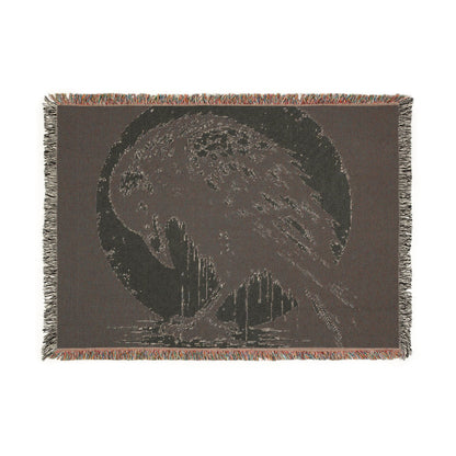 Raven Moon Woven Blanket — Gothic Crow Throw for Cozy Home Décor